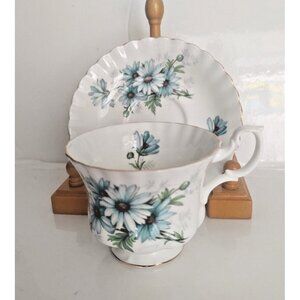 Royal Albert Montrose shape Cup and Saucer set Marguerite Pattern 1980's